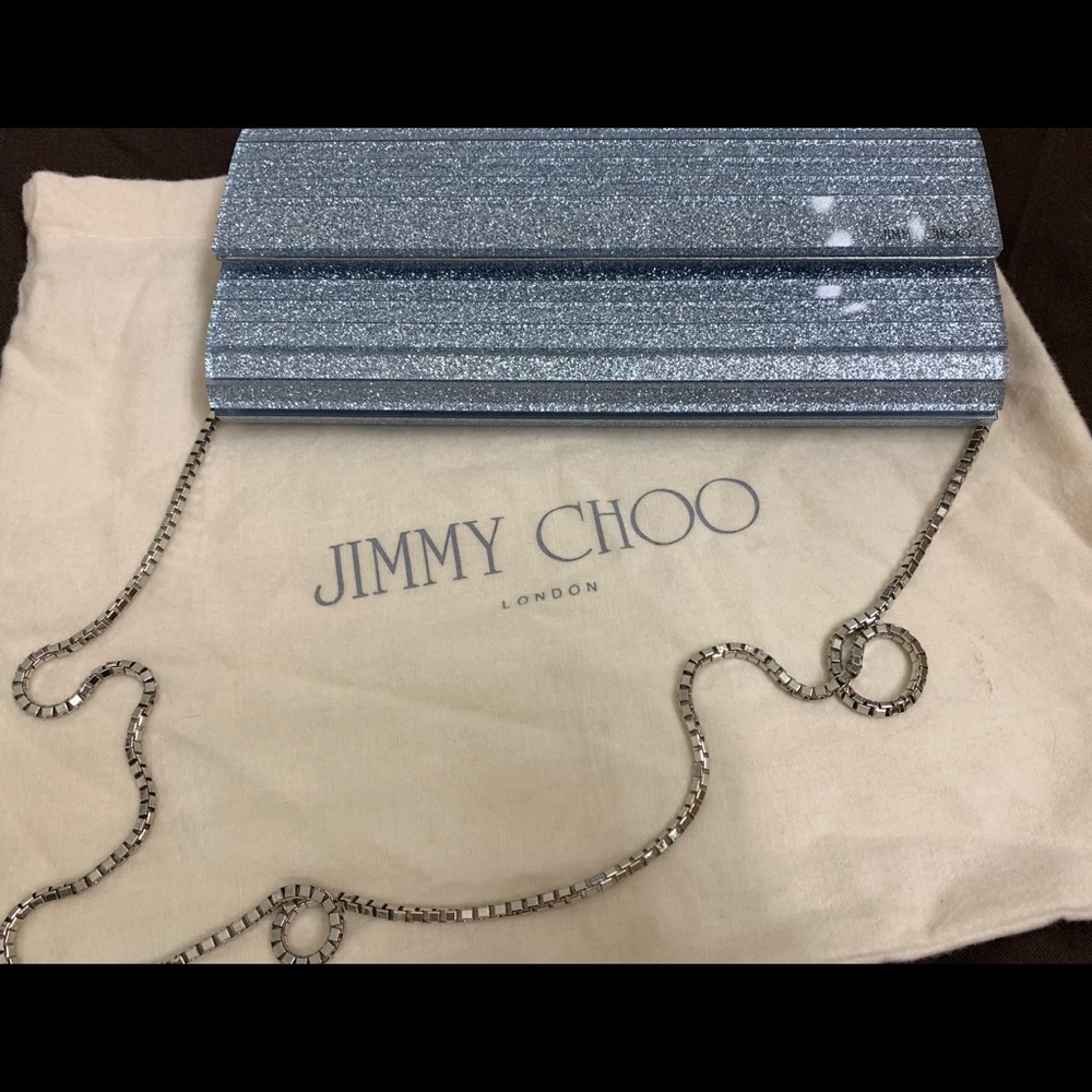 Jimmy Choo silver dress purse